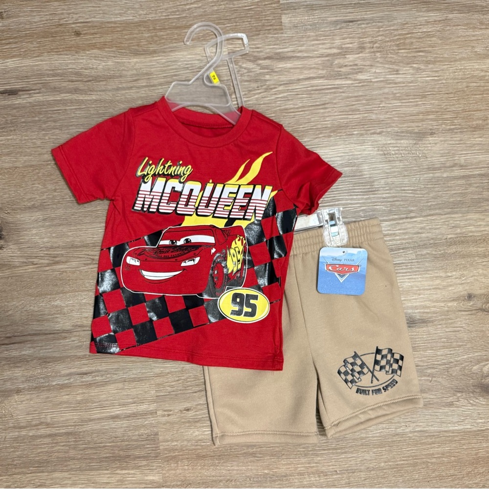 Disney Red and Tan Lightning McQueen Kids Set